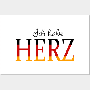 Ich haber Herz (I have heart) in Deutschland farben Posters and Art